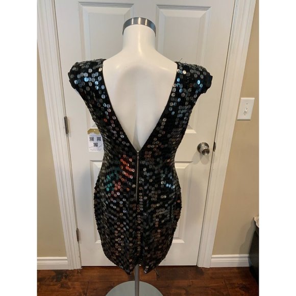 Robert Rodriguez Sleeveless Sheath Dress W/ Black & Silver Sequins Size 4 NWT! - Picture 6 of 9